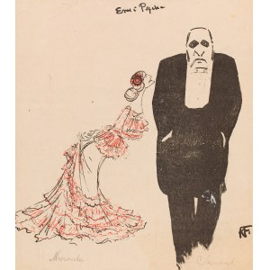 Karol Frycz (1877 Cieszkowy - 1963 Kraków), Jadwiga Mrozowska und Józef Sosnowski als Psyche und Blaks in Jerzy Szaniawskis Stück Eros und Psyche, 1904