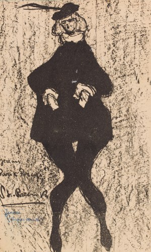 Stanisław Szreniawa - Rzecki (1888 Warszawa - 1972 Warszawa), Bronisława Jeremi jako pazik Porcji w sztuce Szekspira Kupiec Wenecki, 1904