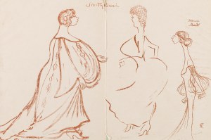 Karol Frycz (1877 Cieszkowy - 1963 Kraków), Felicja Rutkowska, Bronisława Jeremi w sztuce Siostry bliźnie oraz Helena Sulima w roli Maud w sztuce Półdziewica, 1904