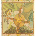 Zofia Stryjeńska (1891 Krakau - 1976 Genf), Die Eiche von Swiatowid aus der Mappe Magie Slave (Slawische Gusen), 1934