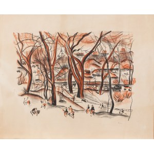 Irena Hassenberg (Reno) (1884 Warschau - 1953 Paris), Promenade au Central Park aus der Serie New York par Reno, ca. 1935