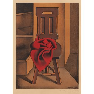 Henryk Berlewi (1894 Warschau - 1967 Paris), Stuhl mit rotem Faltenwurf, 1953