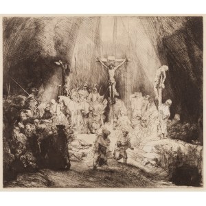 by Rembrandt van Rĳn, Christ crucified between two thieves (Three Crosses), 19th century.