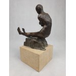 Piotr Bubak, Schauende / Sitzende Skulptur Bronze Stein