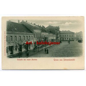 Piła - Schneidemuhl - Tržní náměstí - Měšťanské domy