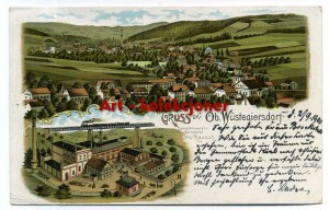 Głuszyca - Wustegiersdorf - Lithography - Railroad