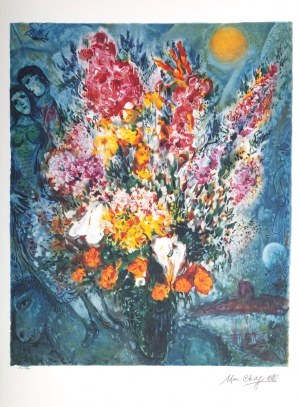 Marc Chagall (1887-1985), Bukiet rozświetlający niebo (Le Bouquet illuminant le Ciel)