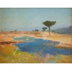 Ivan Trusz (1869-1941), Italienische Landschaft / Vom Tiber (doppelseitiges Werk)