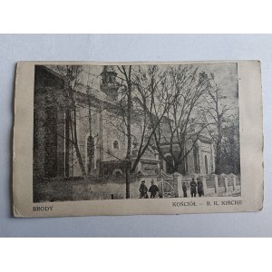 POSTKARTE BRODY KIRCHE VORKRIEGSZEIT 1926