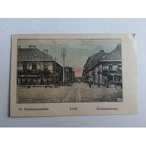 POCZTÓWKA ŁÓDŹ ULICA KONSTANTYNOWSKA PRZEDWOJENNA 1915 R