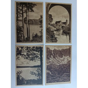 SET OF 4 POSTCARDS LAKE NIDZKIE OLSZTYN LAKE BELDAU GIANT MOUNTAINS