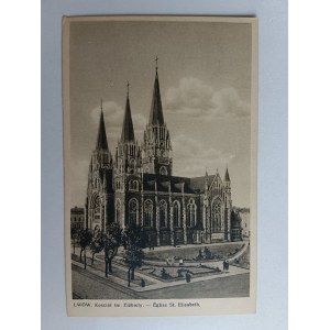 POHLEDNICE LVOVSKÉHO KOSTELA SV. ALŽBĚTY Z PŘEDVÁLEČNÉHO ROKU 1938