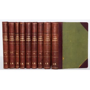 KRASIŃSKI Zygmunt - Pisma...Wydanie jubileuszowe. Avec portrait de l'auteur. Kraków 1912. 1-8 (en 9 volumes) complet.