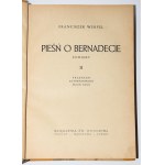 WERFEL Franciszek - Cantico di Bernadette, 1-2 completo. Poznan 1949. obkl. Ed. Kruszyński.