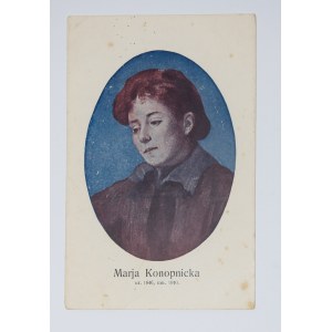 Marja Konopnicka. Lithografierte Karte.