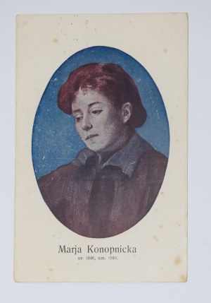Marja Konopnická. Litografovaná karta.