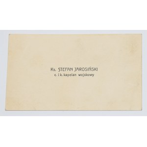 Carte de visite. Révérend STEFAN JAROSIŃSKI c. et k. aumônier militaire.