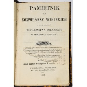 Ein Tagebuch für ländliche Gastgeber. Warschau 1860.