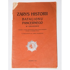 TOMALA Bronisław - Schema della storia del battaglione corazzato a Cracovia. Cracovia 1939.