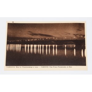 WARSZAWA. Most ks. Poniatowskiego w nocy. - VARSOVIE. Pont Prince Poniatowski, la Nuit. 1936.