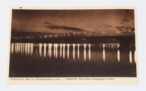 WARSAW. Fr. Poniatowski Bridge at night. - VARSOVIE. Pont Prince Poniatowski, la Nuit. 1936.