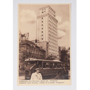 VARŠAVA. Napoleonovo námestie. Budova Prudential. - VARŠAVA. Place Napoleon. L' Edifice de la Societe Prudential. 1937.