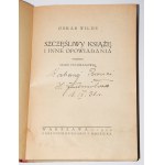 WILDE Oskar - Il principe felice. Storie. Varsavia 1922.