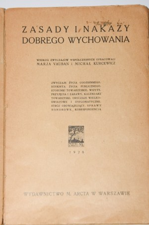 VAUBAN Marja; KURCEWICZ Michal - Principles and precepts of good education. Warsaw 1928.