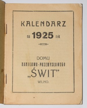 Kalendarz na 1925. Domu handlowo-przemysłowego 