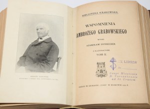 GRABOWSKI Ambroży - Memoirs ... Published by Stanislaw Estreicher. With illustracyami. T. 1-2. Cracow 1909.