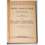 MICKIEWICZ Adam - Pisma poetyckie, 1-4 komplet. Warszawa 1937.