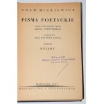 MICKIEWICZ Adam - Pisma poetyckie, 1-4 komplet. Varsavia 1937.