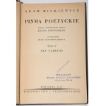 MICKIEWICZ Adam - Pisma poetyckie, 1-4 komplet. Varsovie 1937.