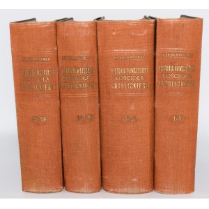 HERGENROTHER Józef Kard - Historya powszechna Kościoła Katolickiego, 1-18 komplet [en 4 volumes complets]. Varsovie 1901-1905.