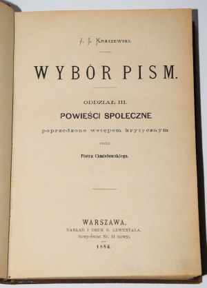 KRASZEWSKI J.I. - Boża Czeladka. Szalona. Varsovie 1886.