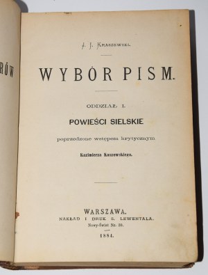 KRASZEWSKI J.I. - Ulana, a Polesie novel. Budnik, a picture. Ostap Bondarchuk and Yaryna. Ladowa Pieczara. Jermola. Warsaw 1884.