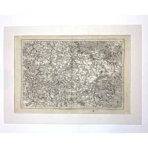 Mapa. Dolny Śląsk, Oława, Brzeg, Kąty Wrocławskie, Wiązów, Strzelin, Ząbkowice Śląskie, Ziębice, Grodków. Johann Christoph Muller - Roch-Joseph Julien. 1758.