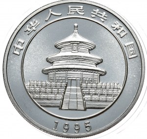 China, 10 yuan 1995 panda, 1 oz Ag 999, cap