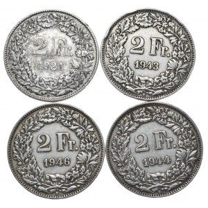 Szwajcaria, 2 Franki, 4szt.