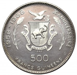 Guinea, 500 Francs, 1969.