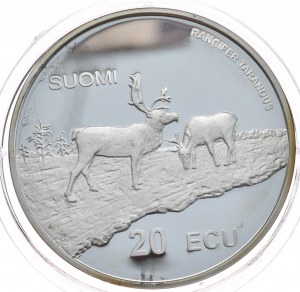 Finland, 1998, 20 Ecu, Caribou