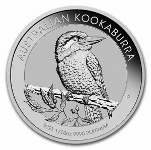 Austrálie, Kookaburra, 1/10 oz Pt, 2021.