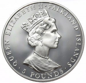 Falklandy, 5 Funtów, 1992r.