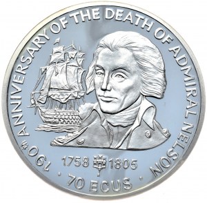 Gibraltar, 70 écus, 5 oz, 1995. Nelson