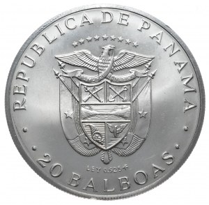 Panama, 20 Balboas, 1974, 3.85oz.
