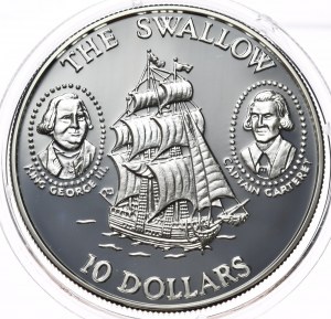 Îles Salomon, 10 dollars, 1994. Hirondelle