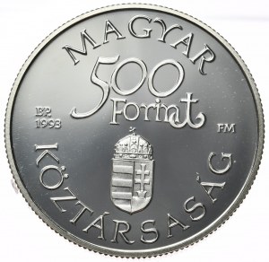 Maďarsko, 500 forintov, 1993. Arpád