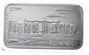 1 Unze Barren. Silberne Münze, Stonehenge, 5 Stk.