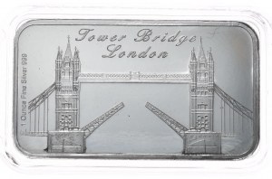 1oz tyčinka. Stříbrná mincovna, Tower Bridge