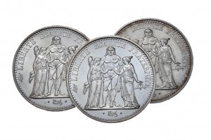 Francúzsko, 10 frankov Herkules 1965, sada 3 kusov.
